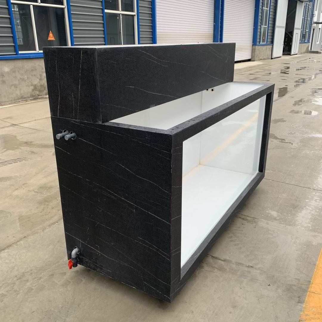 Low price cheap extra large fiberglass portable lightweight outdoor glass window modern beautiful aquarium koi fish tank pond