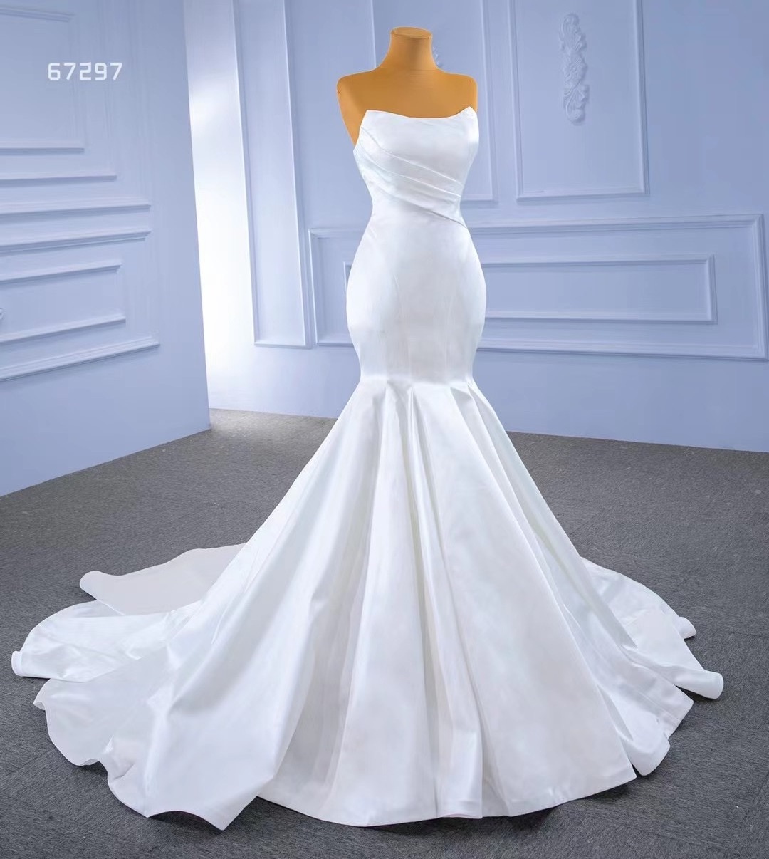 white Wholesale mermaid  ball bridal dress luxury soft satin  mermaid  wedding dress for women ball gowns