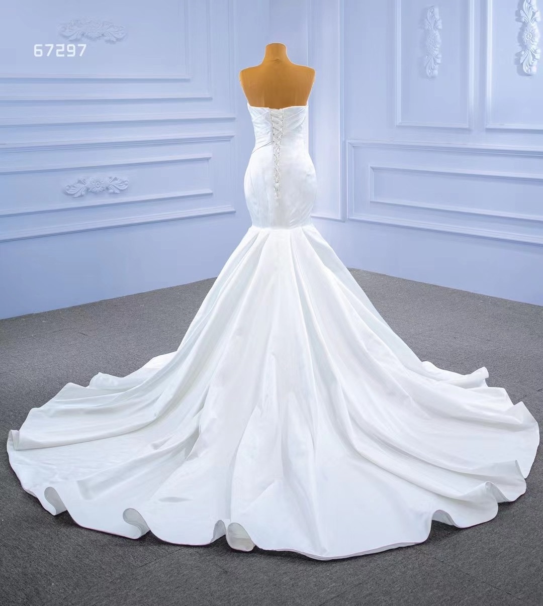 white Wholesale mermaid  ball bridal dress luxury soft satin  mermaid  wedding dress for women ball gowns