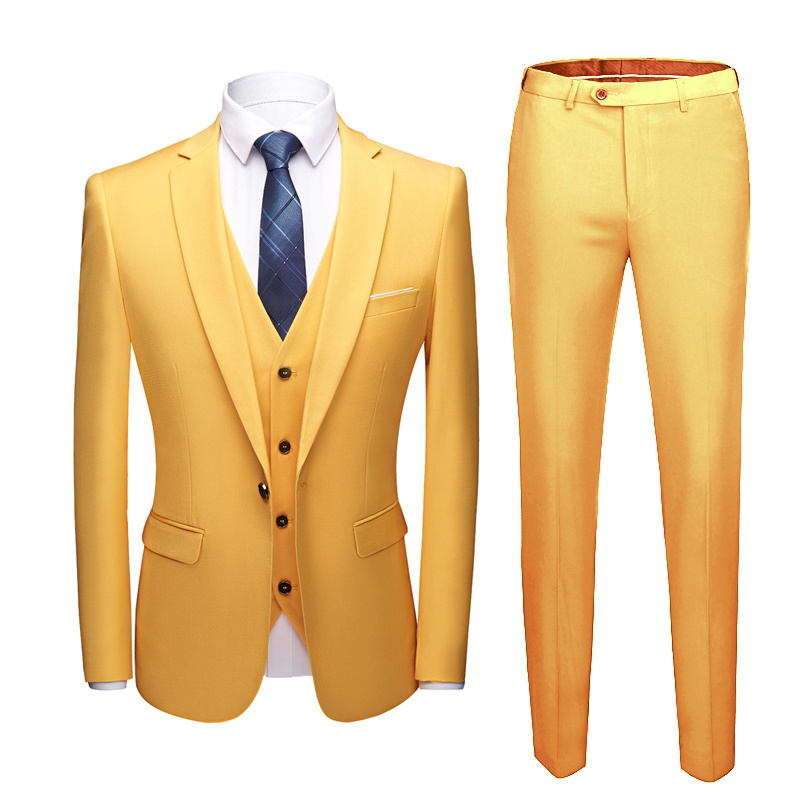 Feishiluo Groom  suits for men High Quality for Wedding Party Men Print business suits set 3 pieces jacket vest pants