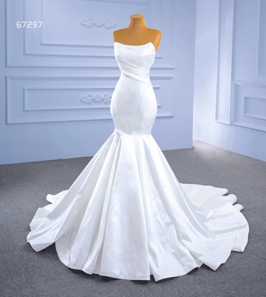 white Wholesale mermaid  ball bridal dress luxury soft satin  mermaid  wedding dress for women ball gowns