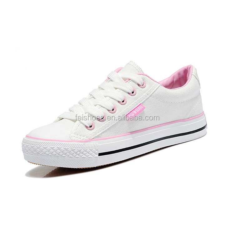 Women's Fashion Sneakers Casual White Tennis Walking Shoes Custom Canvas Shoes made in China