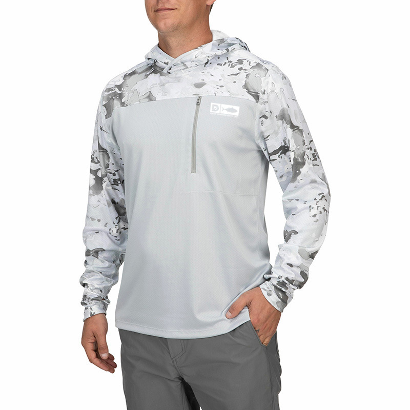 wholesale Camo fishing shirts with hood sublimated long sleeve fishing shirts Marsh wear fishing shirt