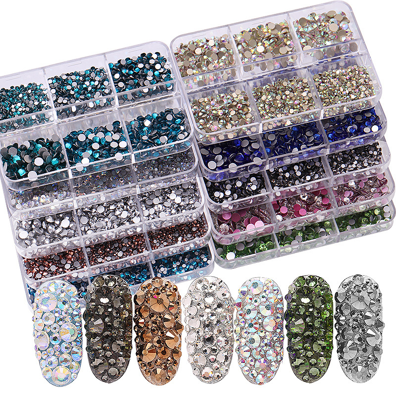 High quality manicure tools set 3d nails stones wholesale nails rhinestones 6 types optional rhinestone kit for design