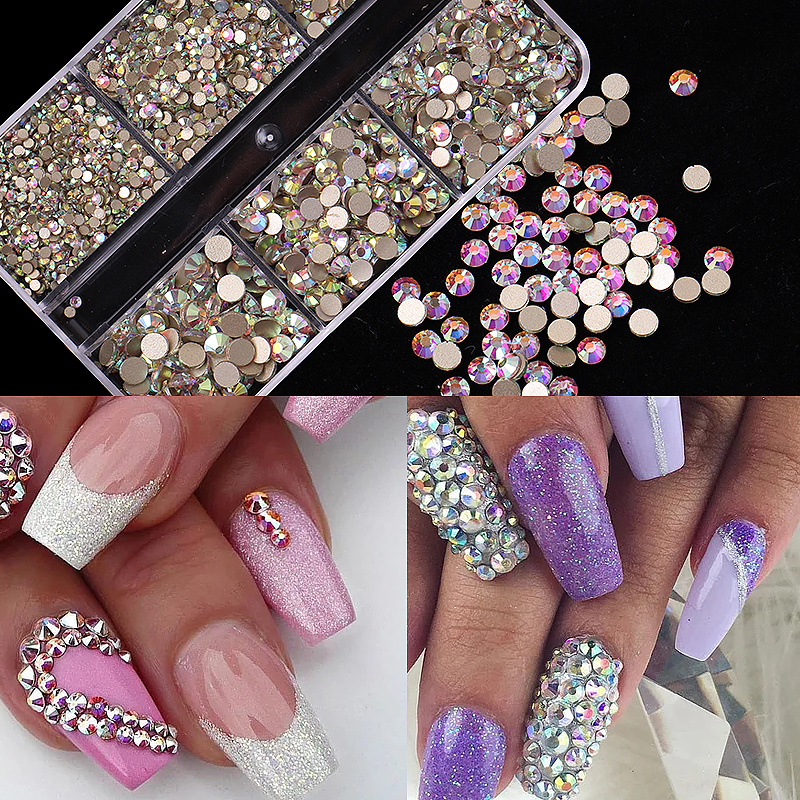 High quality manicure tools set 3d nails stones wholesale nails rhinestones 6 types optional rhinestone kit for design