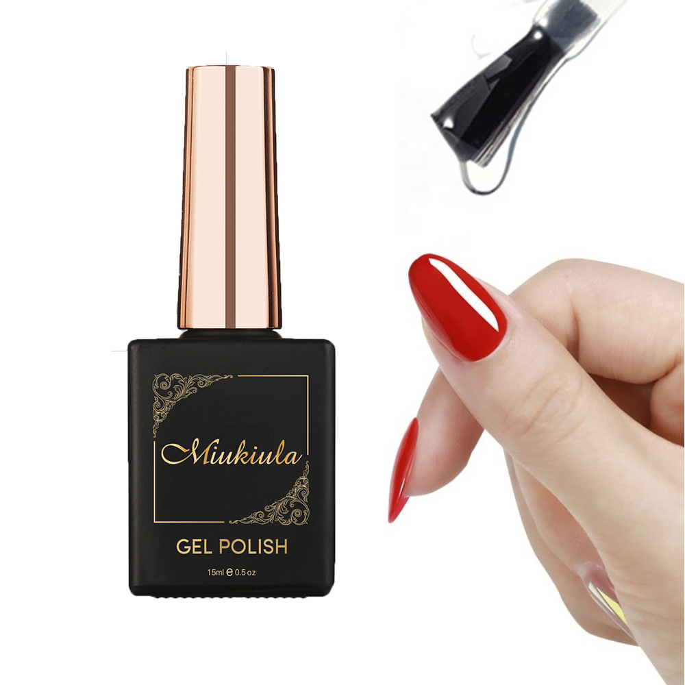 MIUKIULA Custom 15ml Clear UV Gel Top Coat Long Lasting Shine Nail Gel Polish OEM Bulk High Shine Nail Top Coat