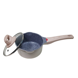 18cm Classic Classic Aluminum Nonstick Sauce Pan with Lid Handle Metal Material