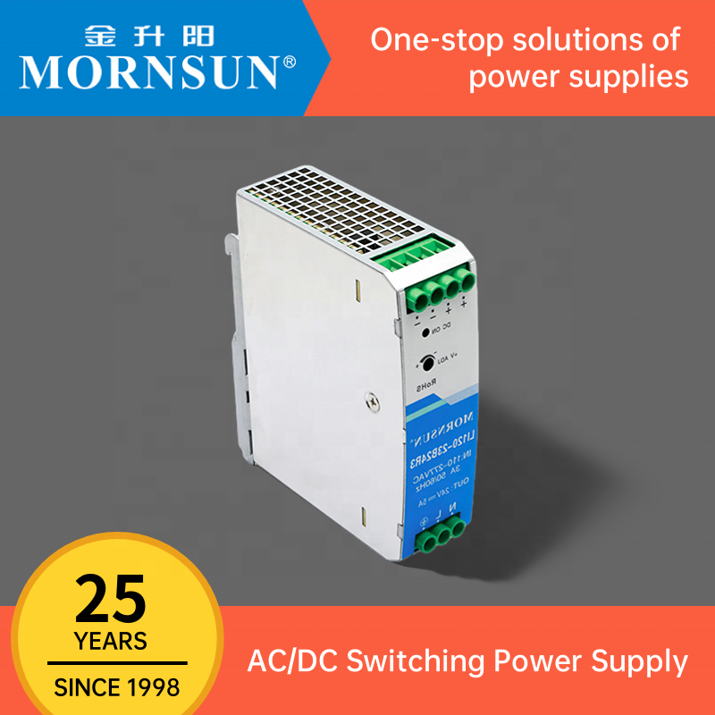 Mornsun Din Rail Power Supply 12V 24V 48V 75W 76W 120W AC to DC Din Rail Enclosure Industrial Power Supply Unit