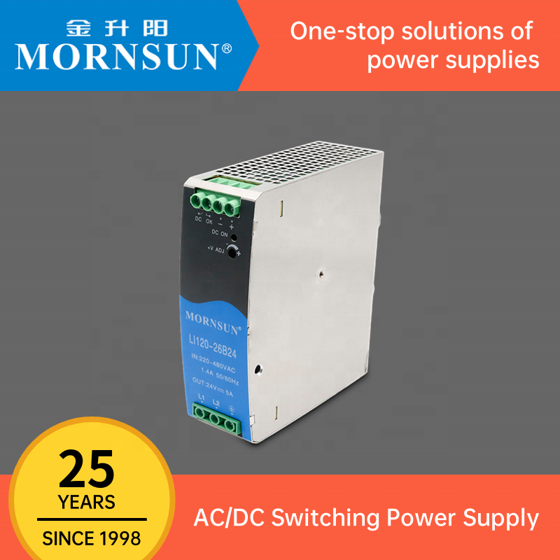 Mornsun Din Rail Power Supply 12V 24V 48V 75W 76W 120W AC to DC Din Rail Enclosure Industrial Power Supply Unit