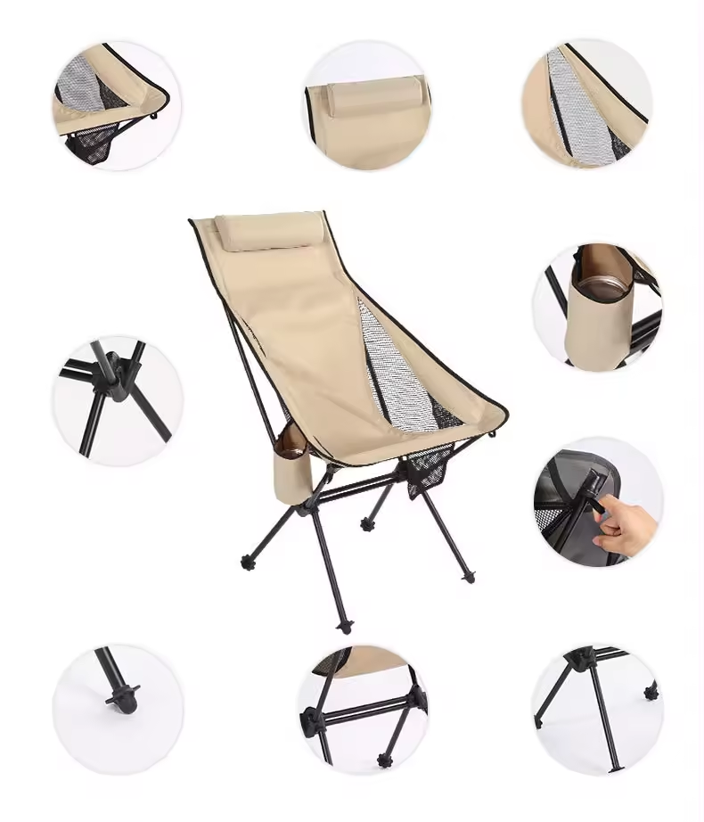 Camping Chair for Outdoor Aluminum Camping Travel Fishing Hiking Ultralight Portable Folding Chair