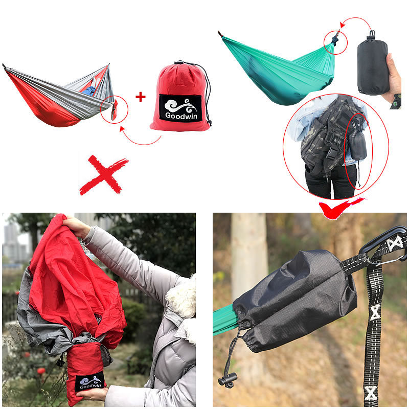 Hammock Outdoor Hot Sale Parachute Trees Adjustable Aluminum Carabiners Swings Folding Amok Hammocks