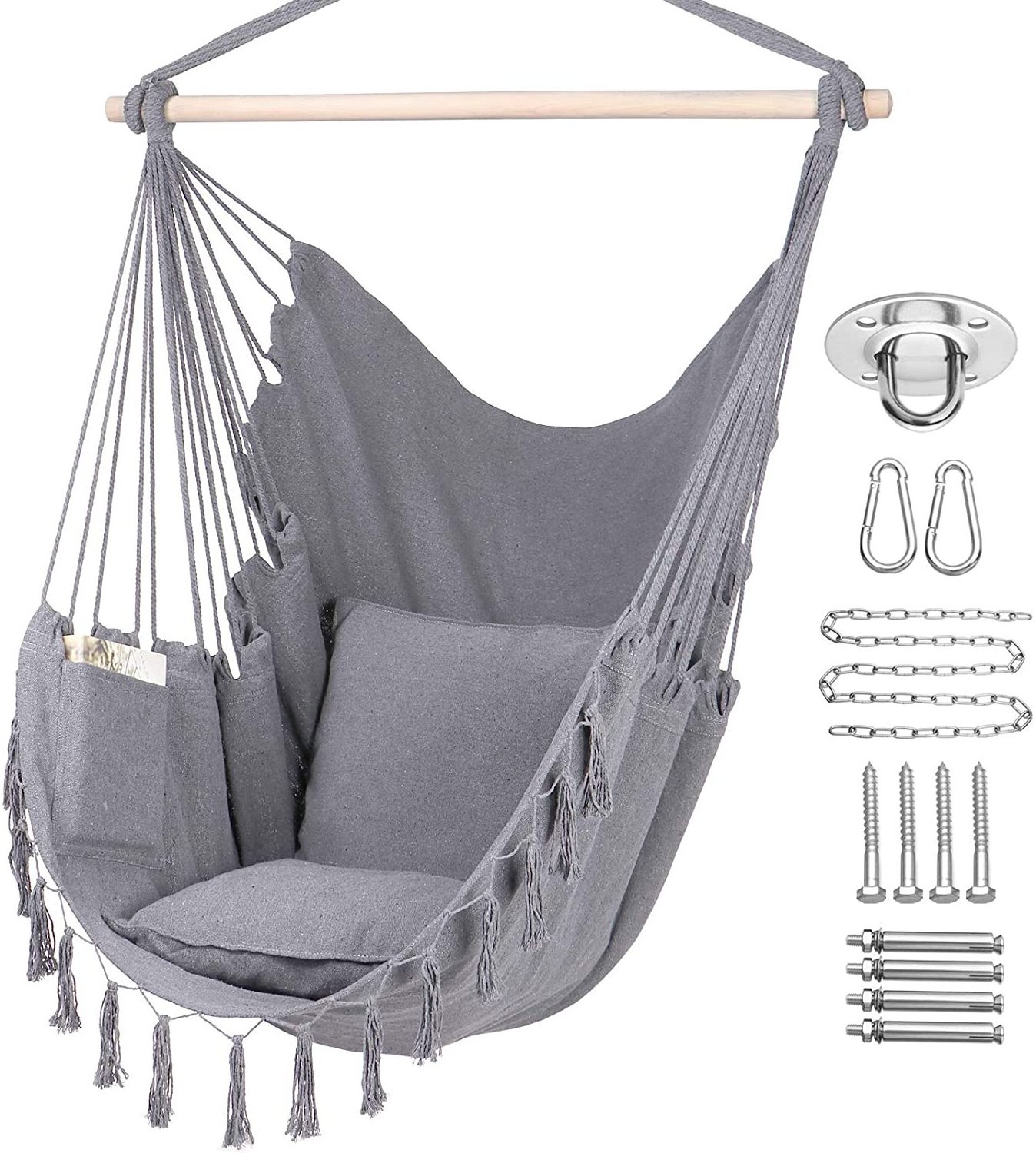 Feistel Hanging Rope Swing Outdoor Indoor hanging chair macrame swing rope round hammock chair