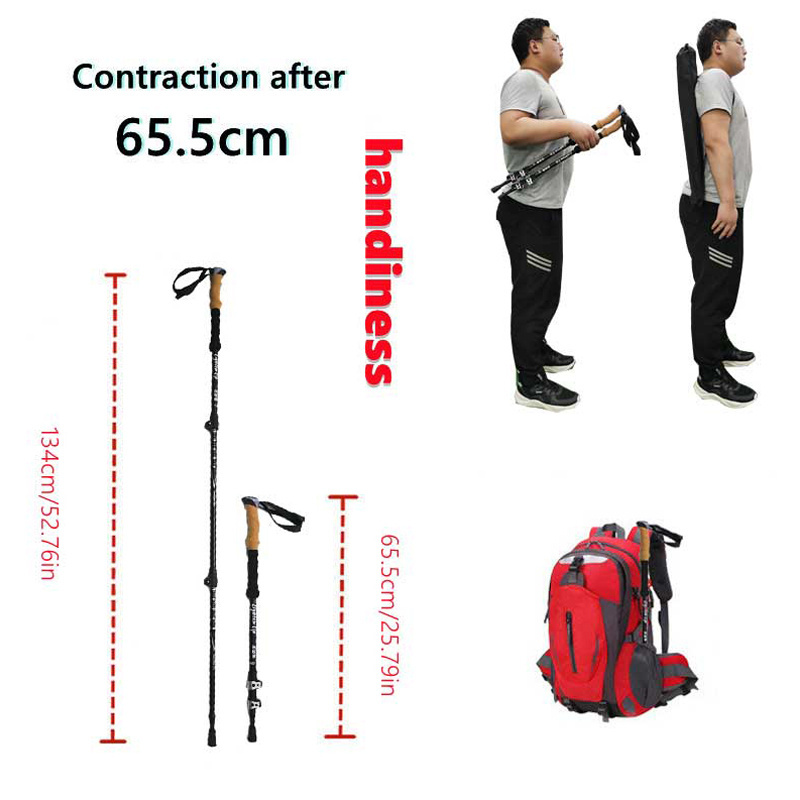 External Quick Lock Trekking Pole Hiking Telescopic Stick Nordic Walking Stick