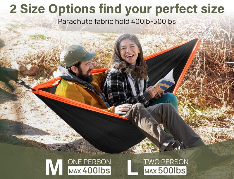 Camping Hammock Portable Outdoor Kids Hammock with 2 Tree Straps Two Person  Lightweight Hammock for Backpacking