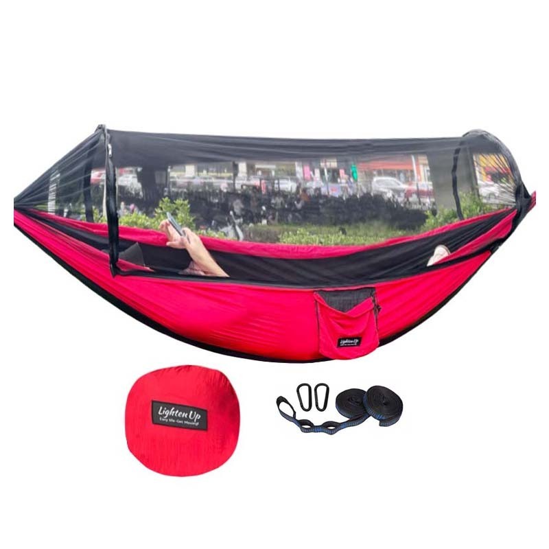 Custom Color Portable Double Camping Hammock with Mosquito Net Outdoor Camping Hammock