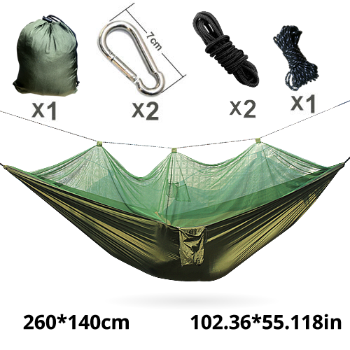 New Design Custom Portable Camping Mosquito Net Hammock  2 Person Folding Hammock