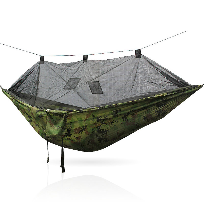 Summer Use Large Double Nylon Ultralight 3 in 1 Hammock  Camping Hammock with Mosquito Net