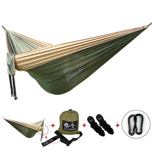 Custom Logo Large Lightweight Portable with Pocket Nylon Double Hammock Custom Hammocks