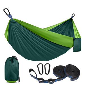 Super Lightweight with Two Tree Straps Portable Nylon 2 Person Folding Hammock Parachute Outdoor Hammock