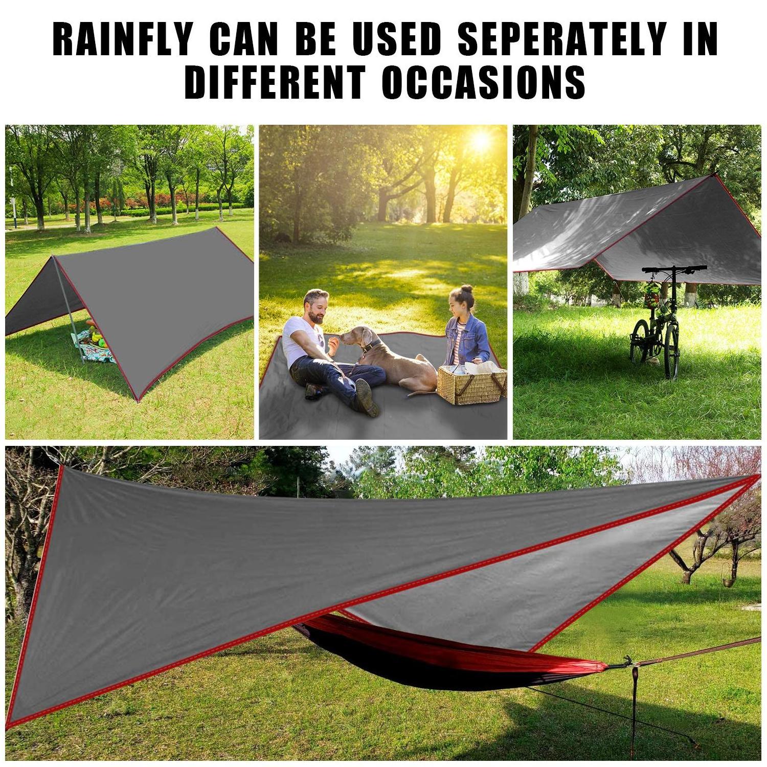 Feistel Hammock with Net and Rain Fly - Portable Double Hammock with Bug Net and Tent Tarp Heavy Duty Tree Strap