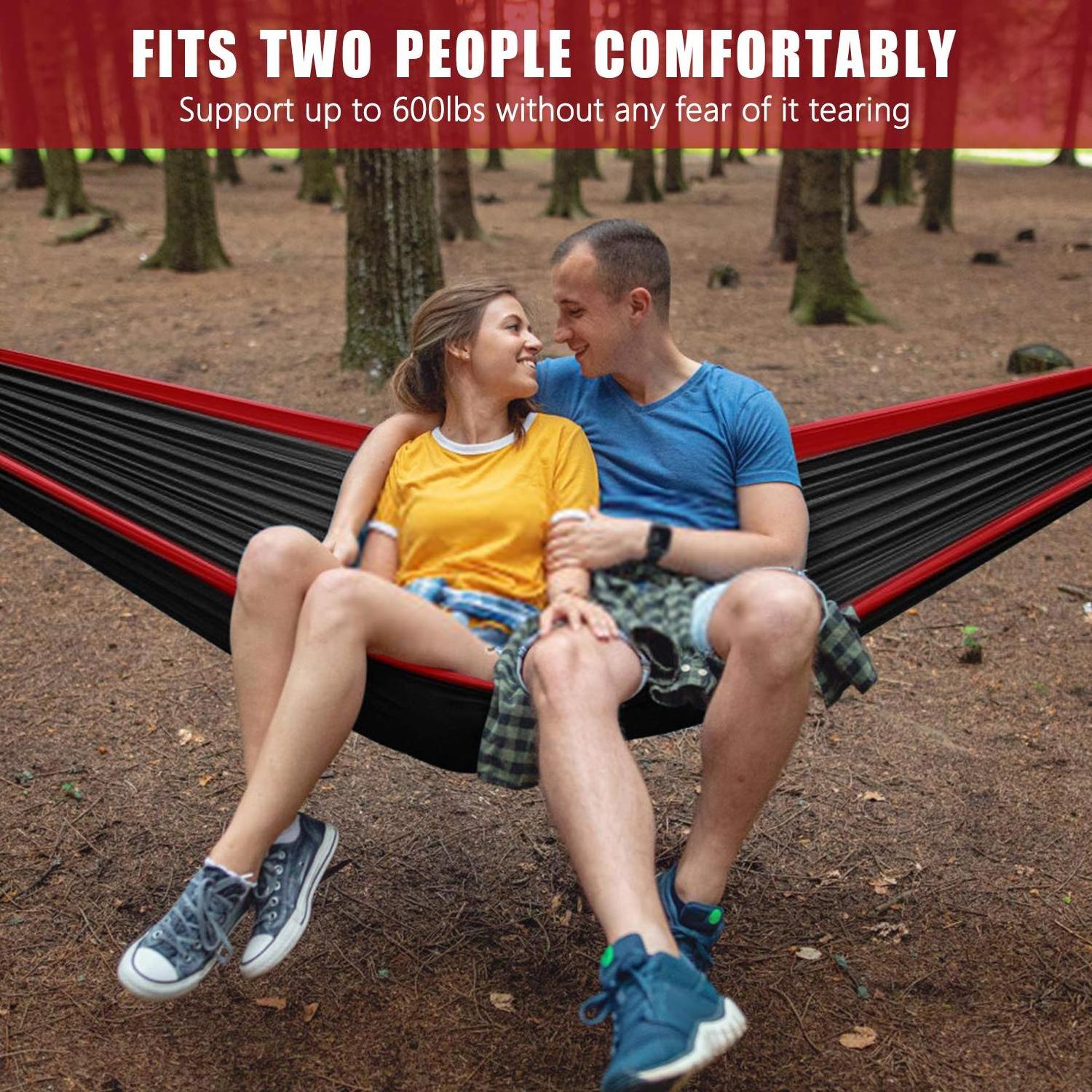 Feistel Hammock with Net and Rain Fly - Portable Double Hammock with Bug Net and Tent Tarp Heavy Duty Tree Strap