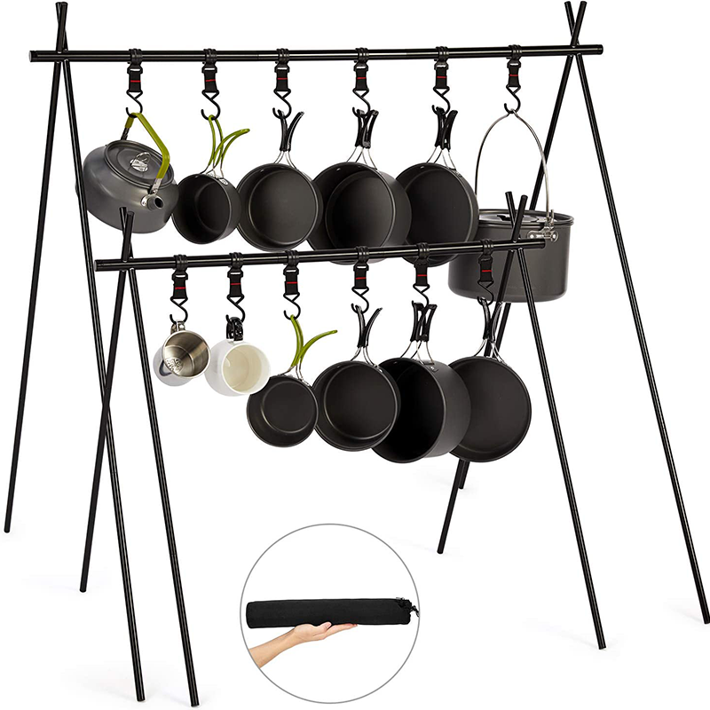 Outdoor Folding Camping lamp rack hanger camping Aluminum Alloy Clothes Storage Hanger Cookware rack for camping