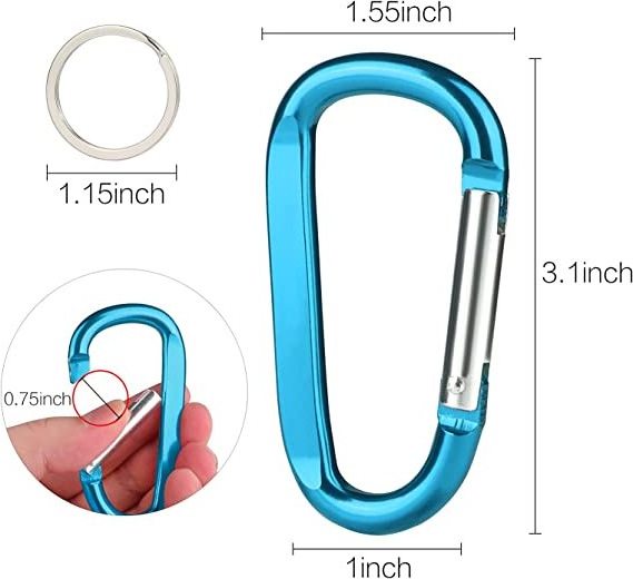 6PCS Carabiner Caribeaner Clip,3