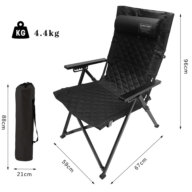 Feistel Hot Sale 5 Position Adjustable Outdoor Relax Reclining Metal Folding Camping Chair With Armrest for outdoor