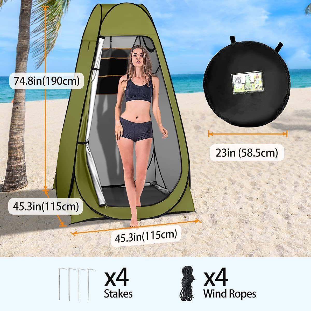 Pop Up Privacy inflatable Shower Tent Portable Outdoor Sun Shelter Camp Toilet Changing Dressing Room