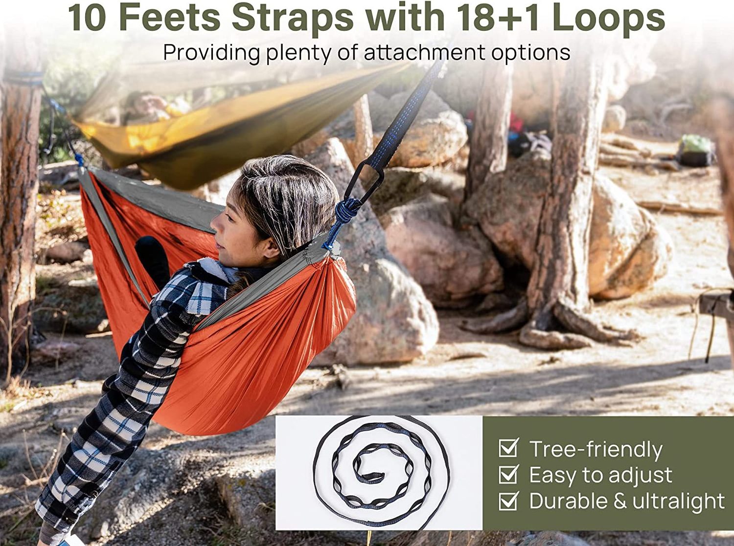 Low MOQ Outdoor, Indoor, Backpacking,Travel Single and Double Camping Nylon Hammock