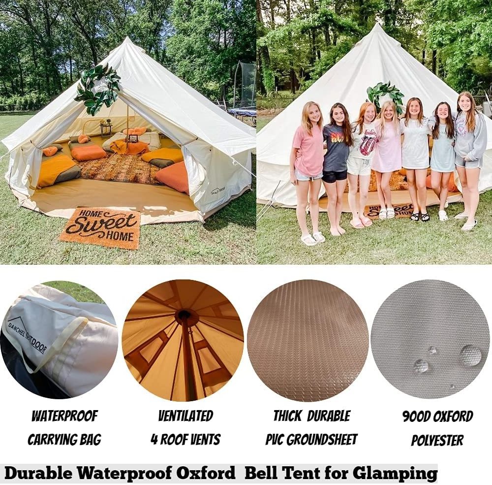 Yurt Tents Luxury Mongolian Outdoor 4 Season Oxford Glamping Tent Waterproof Yurt Tent Bell for Camping