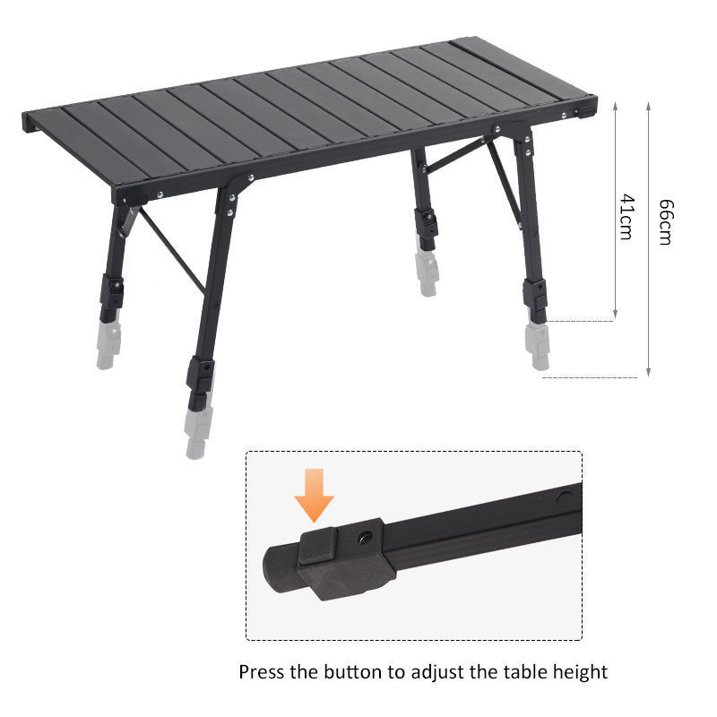 New Design Wholesale Outdoor Portable Height Adjustable Lightweight Aluminum IGT Table Pliante Camping