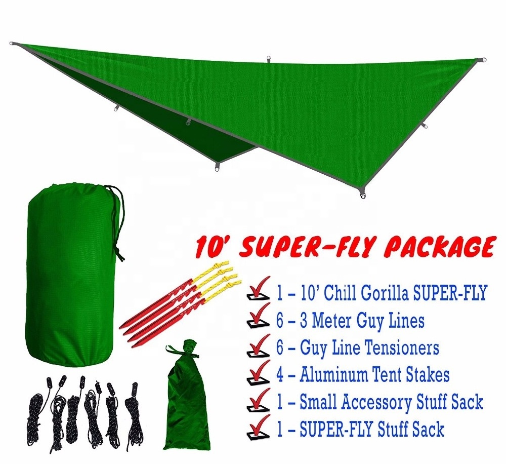 Easy Set Up Portable Hammock Tarp Shelter Made of Quality Lightweight Waterproof Tent Polyester