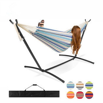 Feistel Factory Wholesale Folding stainless steel hammock stand with cotton double or single hammock