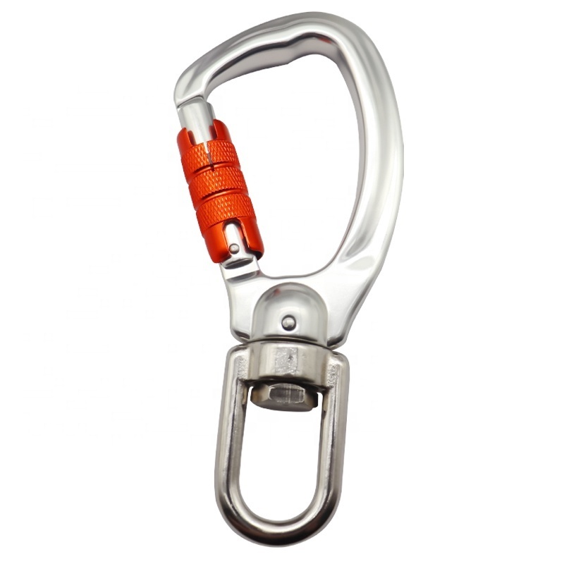 Wholesale 25KN Outdoor  Swivel Climbing Snap Hook Aluminum Carabiner Hooks