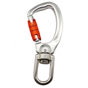 Wholesale 25KN Outdoor  Swivel Climbing Snap Hook Aluminum Carabiner Hooks