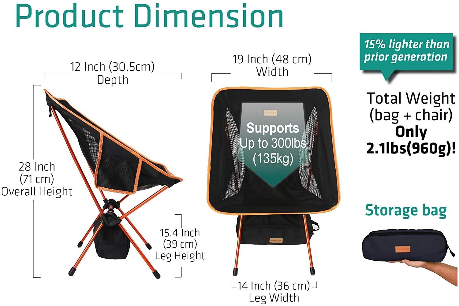 Camping Chair Folding Lightweight Portable Outdoor Metal Camping Chair