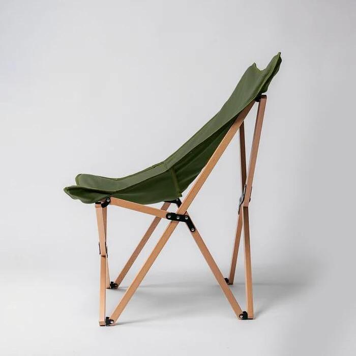 Mountainhiker Portable Wood Beach Chair Butterfly Chair Anti-tear Fabric Folding Outdoor Camping Chair For Fishing Bbq Traveling