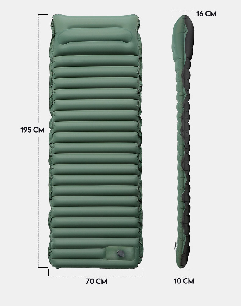 Feistel outdoor Camping TPU air mattress with comfortable sponge pillow inflatable tent pad for camping sleeping pad