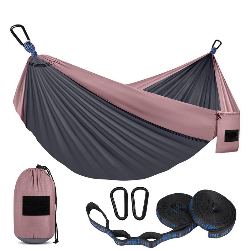 Camping Hammock with Mosquito Net with Unique Adjustable UHMWPE Ridgeline Lightweight Portable Double Hammock with 12ft straps