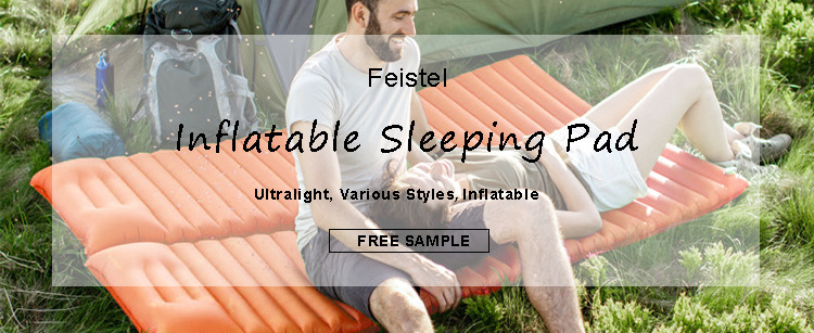 Feistel outdoor Camping TPU air mattress with comfortable sponge pillow inflatable tent pad for camping sleeping pad