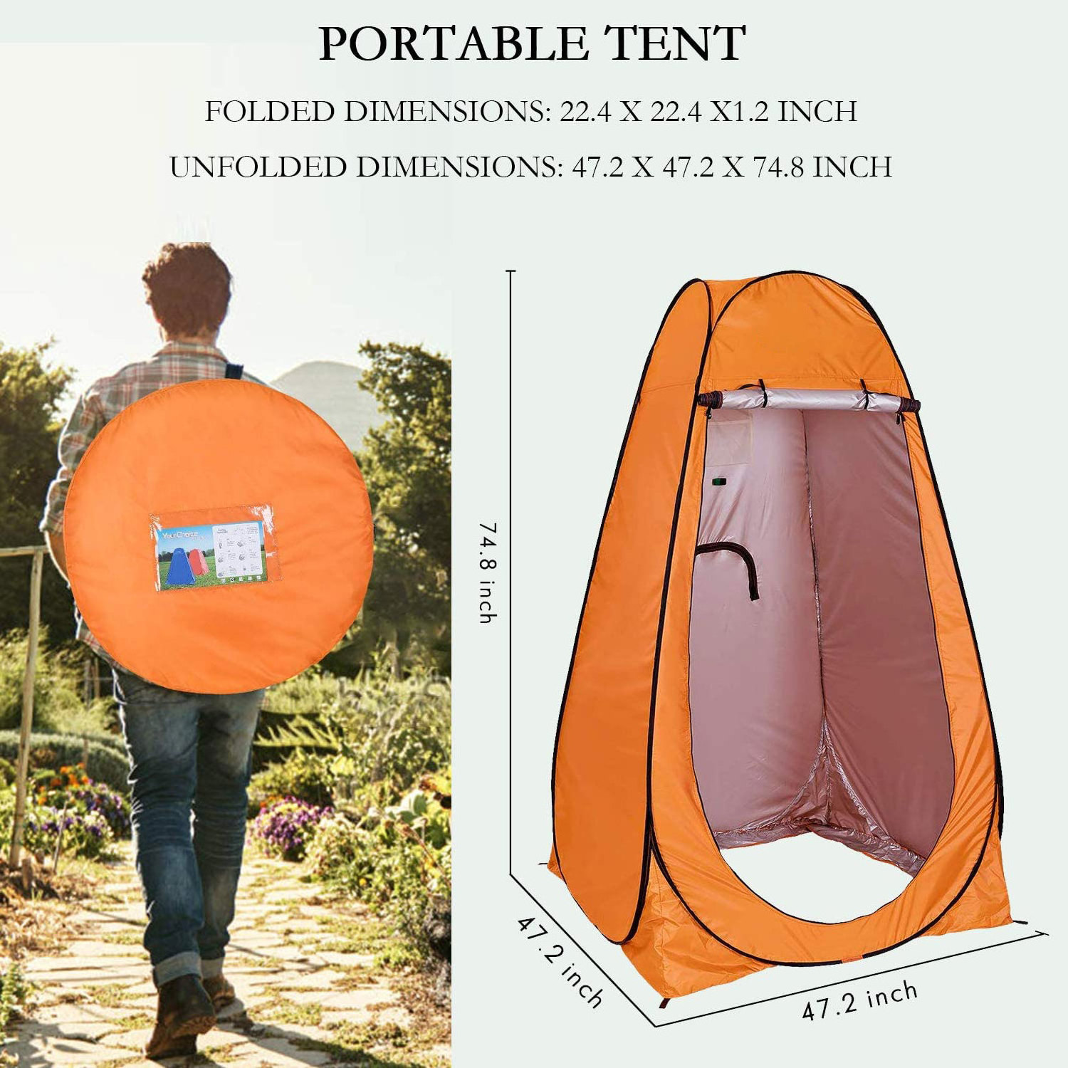 Instant Portable Outdoor Shower Tent, Camp Toilet, Pop Up Pod Changing Room Privacy Tent