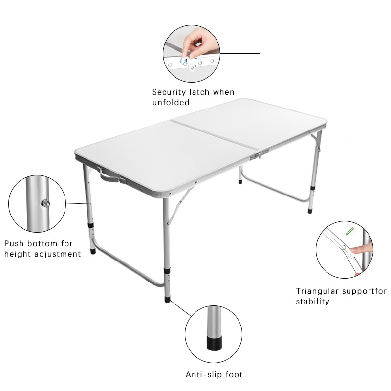 Feistel Aluminum Alloy Beach Outdoor Fold Table Chairs Foldable Picnic Camping Folding Table