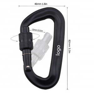 12KN Heavy Duty Aluminium Alloy Carabiner Clip, D-Ring Clip Hook with screwgate