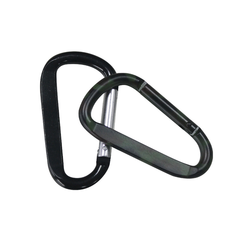 D Shape Aluminum Alloy Rubber Coated Carabiner