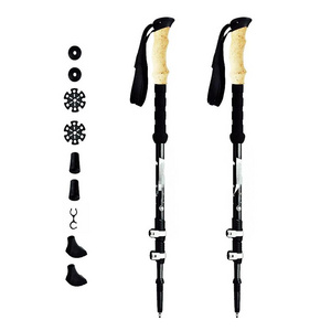 Carbon fiber 100% Foldable Trekking Pole Nordic Walking Stick-Telescopic Hiking Pole with Flip Lock