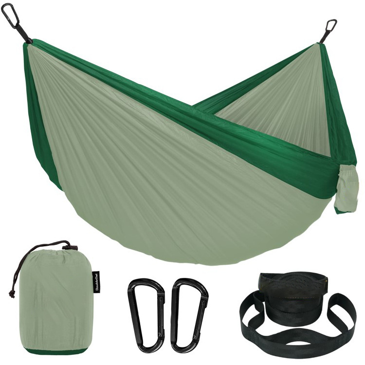 Camping Essentials Single or Double with Tree Straps Nylon Parachute Portable Hammock Outdoor Camping Hammock