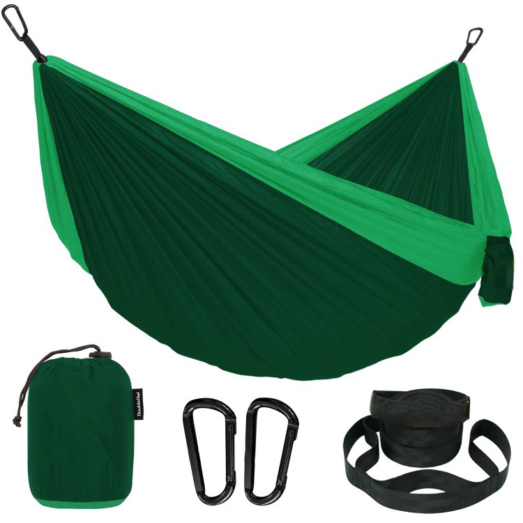 Camping Essentials Single or Double with Tree Straps Nylon Parachute Portable Hammock Outdoor Camping Hammock