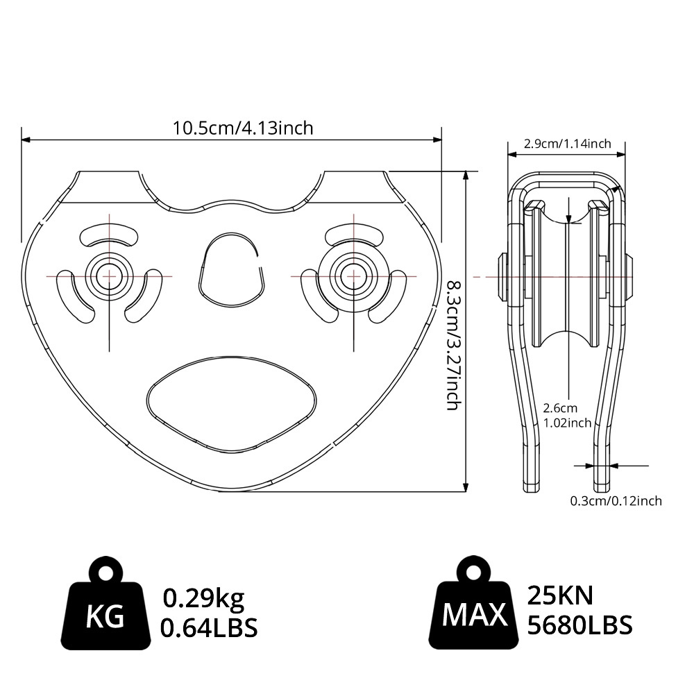 Heavy Duty Double Swivel Rope Pulley Block Zip Line Pulley for ropes