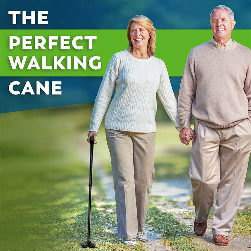 Feistel Walking Cane for Men & Women - Foldable, Adjustable, Collapsible, Free Standing Cane, Pivot Tip, Heavy Duty